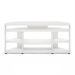 Pemberly Row Contemporary Corner TV Stand TV up to 55-inches in White
