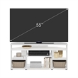 Pemberly Row Contemporary Corner TV Stand TV up to 55-inches in White