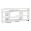 Pemberly Row Contemporary Corner TV Stand TV up to 55-inches in White