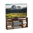 Pemberly Row Corner TV Stand TV up to 55 Inches in Amber Pine