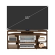 Pemberly Row Corner TV Stand TV up to 55 Inches in Amber Pine