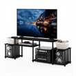 Pemberly Row Turn-N-Tube Handel TV Stand for TV up to 55-inch in Espresso/Black