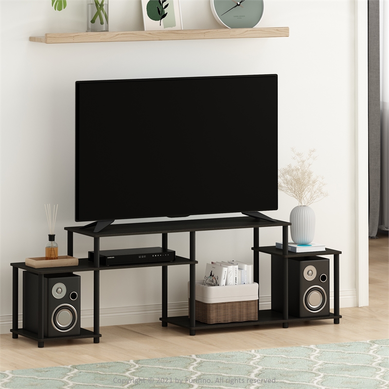 Pemberly Row Turn-N-Tube Handel TV Stand for TV up to 55-inch in Espresso/Black