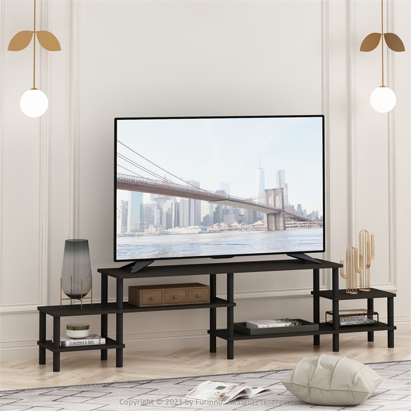 Pemberly Row Turn-N-Tube Entertainment Center for TV up to 60 Espresso/Black