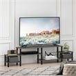 Pemberly Row Turn-N-Tube Entertainment Center for TV up to 60 French Oak/Black