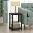 Pemberly Row Turn-N-Tube Wood End Table Corner Shelves - Cherry/Black (Set of 2)