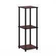 Pemberly Row Turn-N-Tube Wood End Table Corner Shelves - Cherry/Black (Set of 2)