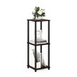 Pemberly Row Turn-N-Tube Wood End Table Corner Shelves - Cherry/Black (Set of 2)