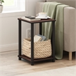 Pemberly Row Turn-N-Tube Haydn Engineered Wood End Table in Dark Cherry/Black
