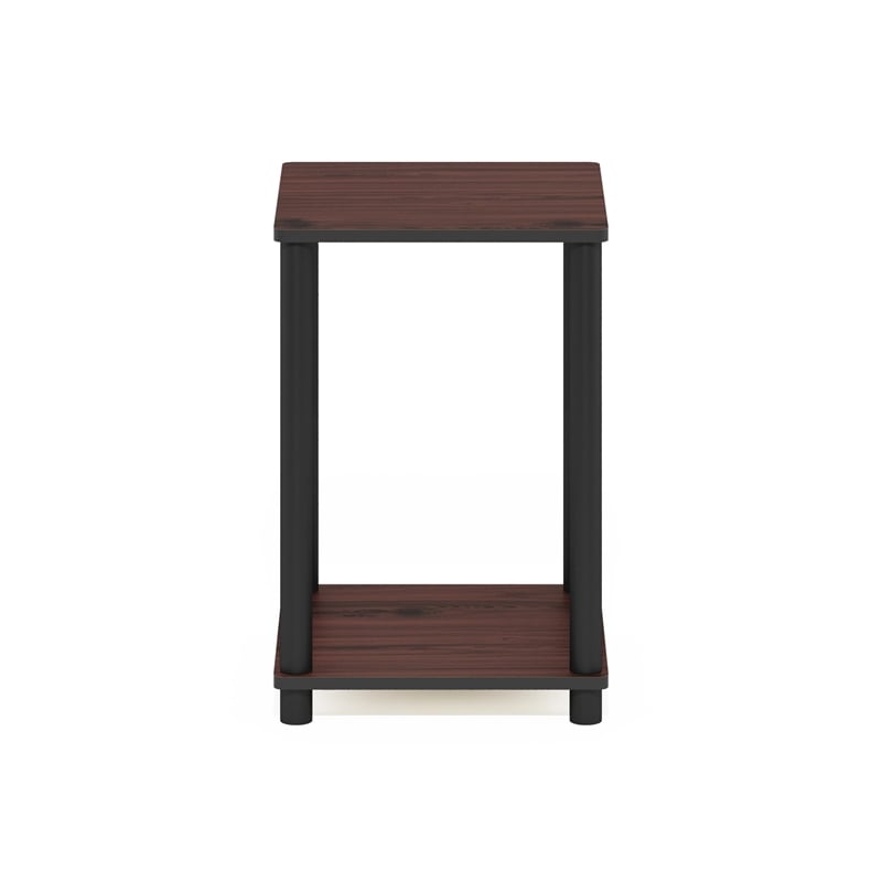 Pemberly Row Turn-N-Tube Haydn Engineered Wood End Table in Dark Cherry/Black