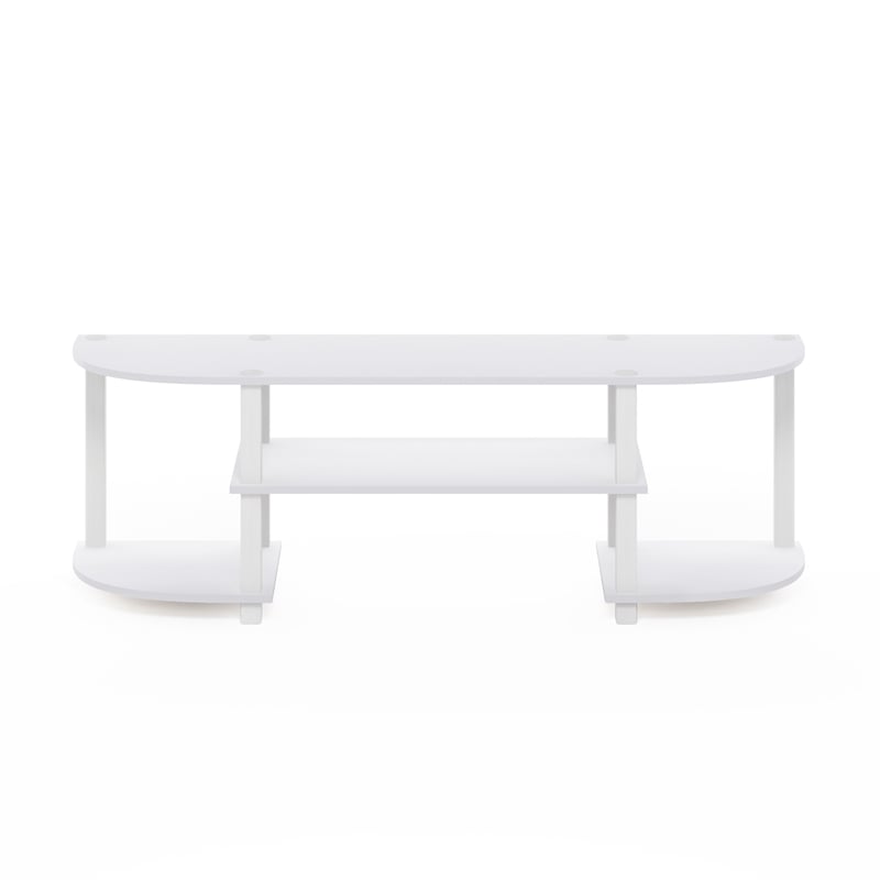 Pemberly Row Turn-S-Tube Wide TV Entertainment Center in White
