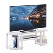 Pemberly Row Turn-S-Tube Wide TV Entertainment Center in White