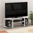 Pemberly Row Turn-S-Tube Wide TV Entertainment Center in White