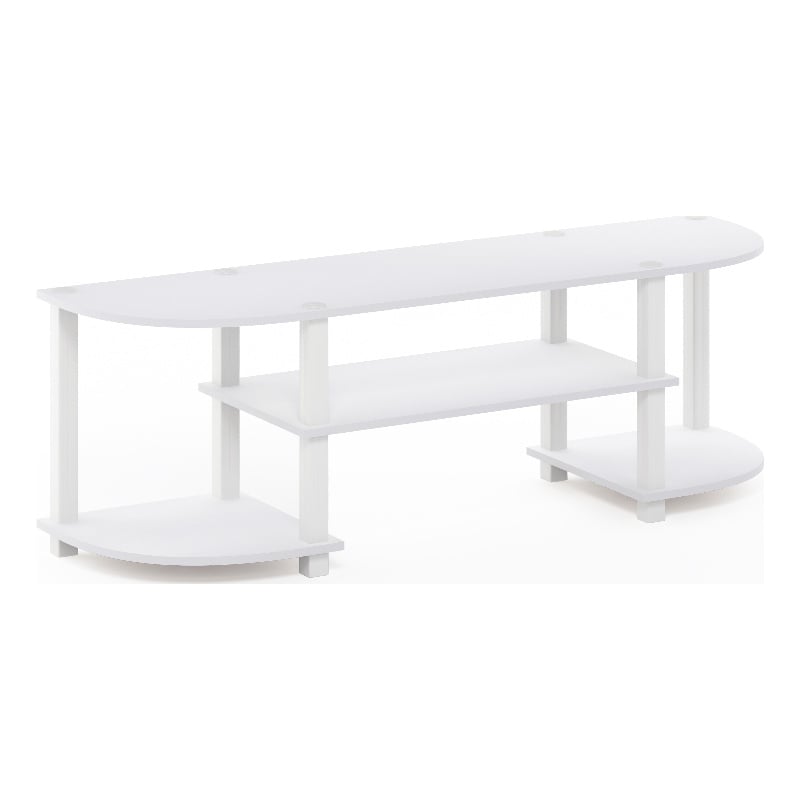 Pemberly Row Turn-S-Tube Wide TV Entertainment Center in White