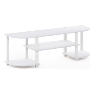 Pemberly Row Turn-S-Tube Wide TV Entertainment Center in White