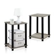 Pemberly Row Turn-N-Tube Engineered Wood End Table in Oak Gray/Black (Set of 2)