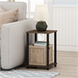 Pemberly Row Turn-N-Tube Engineered Wood End Table in Walnut/Brown (Set of 2)