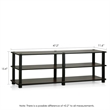 Pemberly Row Turn-S-Tube 3-Tier Entertainment TV Stands in Dark Brown/Black