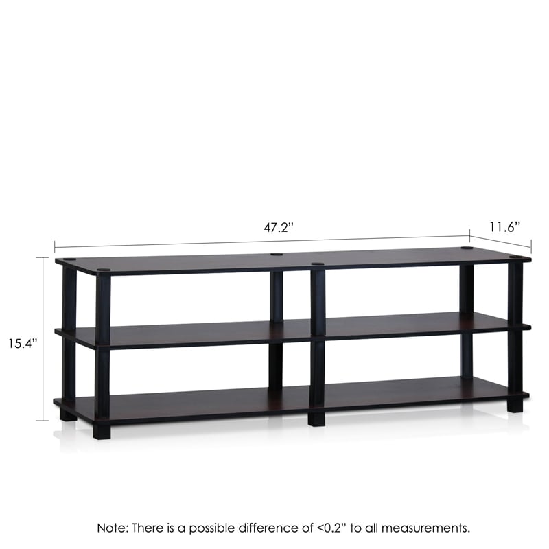 Pemberly Row Turn-S-Tube No Tools 3-Tier Entertainment Dark Cherry/Black