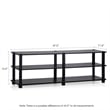 Pemberly Row Turn-S-Tube No Tools 3-Tier Entertainment Dark Cherry/Black