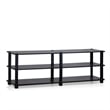 Pemberly Row Turn-S-Tube No Tools 3-Tier Entertainment Dark Cherry/Black