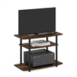 Pemberly Row Turn-N-Tube No Tools 3-Tier TV Stands in Amber Pine/Black
