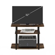 Pemberly Row Turn-N-Tube No Tools 3-Tier TV Stands in Amber Pine/Black