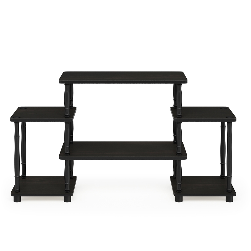 Pemberly Row Turn-N-Tube Entertainment Center with Bamboo Espresso/Black