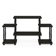 Pemberly Row Turn-N-Tube Entertainment Center with Bamboo Espresso/Black