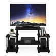 Pemberly Row Turn-N-Tube Entertainment Center with Bamboo Espresso/Black