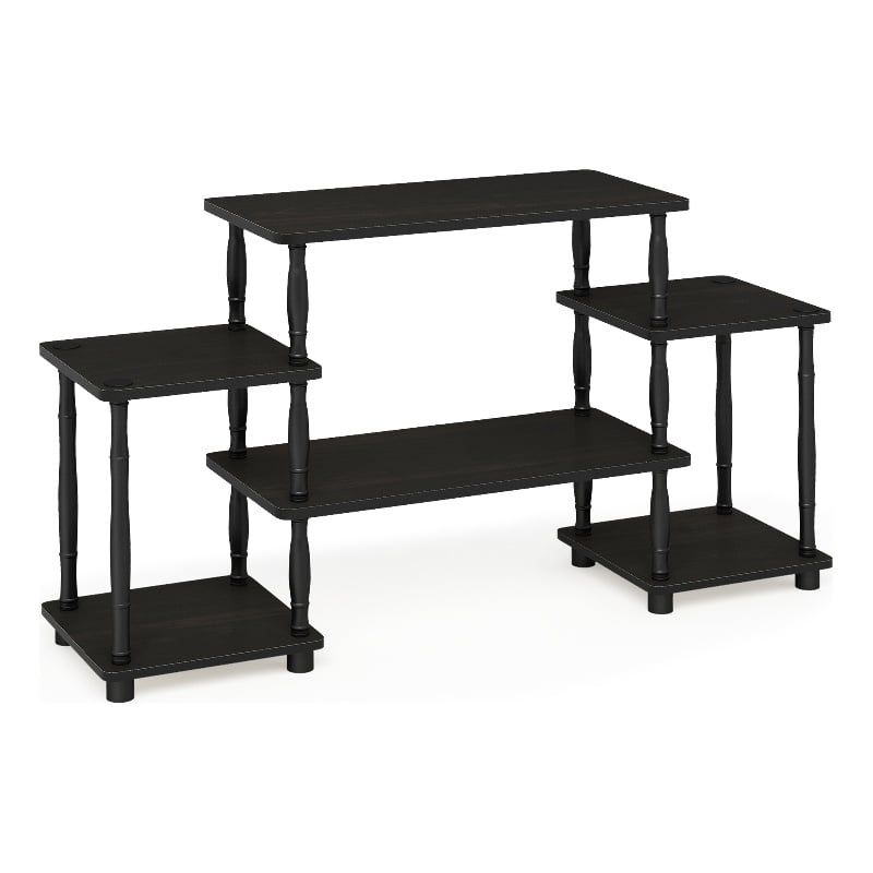 Pemberly Row Turn-N-Tube Entertainment Center with Bamboo Espresso/Black