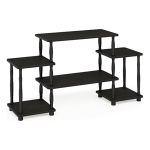Pemberly Row Turn-N-Tube Entertainment Center with Bamboo Espresso/Black
