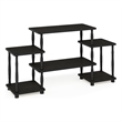 Pemberly Row Turn-N-Tube Entertainment Center with Bamboo Espresso/Black