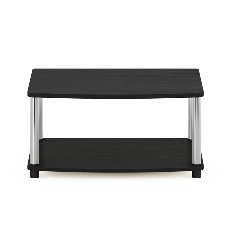 Pemberly Row Turn-N-Tube 2-Tier Elevated TV Stands in Stainless Steel Tubes