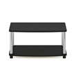 Pemberly Row Turn-N-Tube 2-Tier Elevated TV Stands in Stainless Steel Tubes