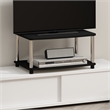 Pemberly Row Turn-N-Tube 2-Tier Elevated TV Stands in Stainless Steel Tubes