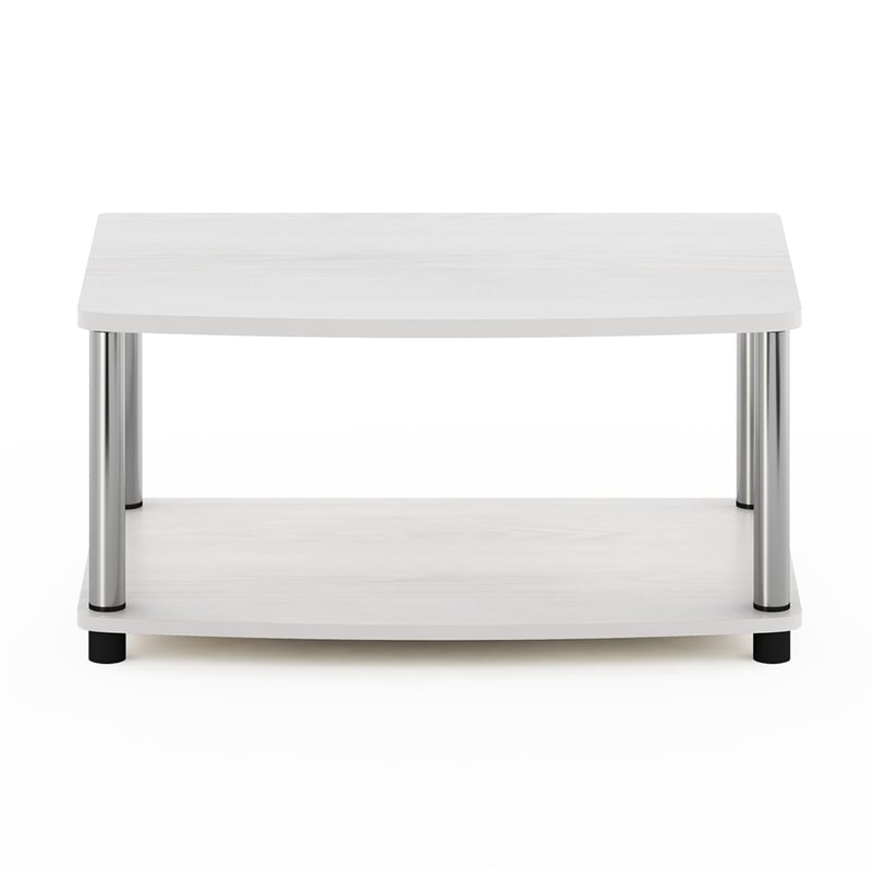 Pemberly Row Turn-N-Tube 2-Tier Elevated TV Stands in Stainless Steel Tubes