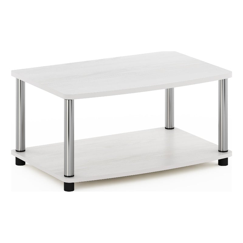 Pemberly Row Turn-N-Tube 2-Tier Elevated TV Stands in Stainless Steel Tubes