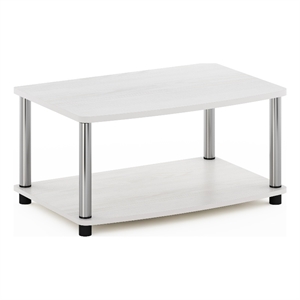 Pemberly Row Turn-N-Tube 2-Tier Elevated TV Stands in Stainless Steel Tubes