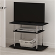 Pemberly Row Turn-N-Tube 3-Tier TV Stands in Americano Stainless Steel Tubes
