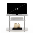 Pemberly Row Turn-N-Tube 3-Tier TV Stands in White Oak Stainless Steel Tubes