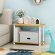 Pemberly Row Turn-N-Tube Wood 2-Tier Tube Shelf End Table in Beech/Natural