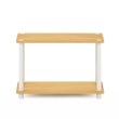 Pemberly Row Turn-N-Tube Wood 2-Tier Tube Shelf End Table in Beech/Natural