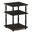 Pemberly Row Turn-N-Tube Wood 3-Tier Shelf with Classic Tubes in Espresso/Black