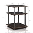 Pemberly Row Turn-N-Tube Contemporary Wood Multipurpose Shelf in Espresso/Black