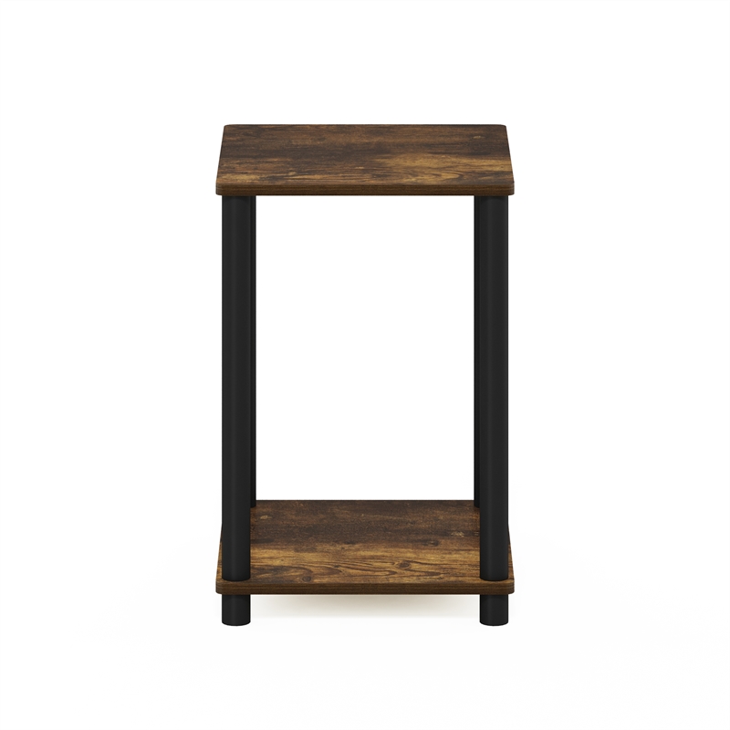 Pemberly Row Turn-N-Tube Haydn End Table in Amber Pine/Black