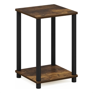 Pemberly Row Turn-N-Tube Haydn End Table in Amber Pine/Black