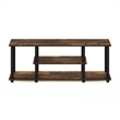 Pemberly Row Turn-N-Tube 3D 3-Tier Entertainment TV Stands Amber Pine/Black