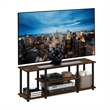 Pemberly Row Turn-N-Tube 3D 3-Tier Entertainment TV Stands Amber Pine/Black