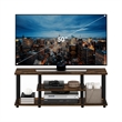 Pemberly Row Turn-N-Tube 3D 3-Tier Entertainment TV Stands Amber Pine/Black